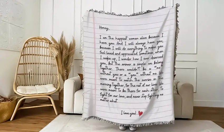 Personalized Love Letter Blanket