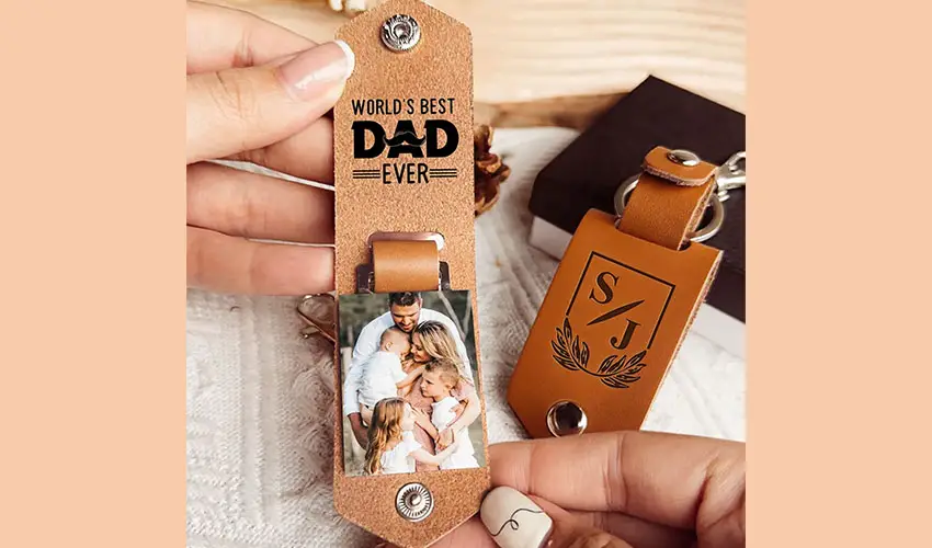 Personalized Leather Keychain